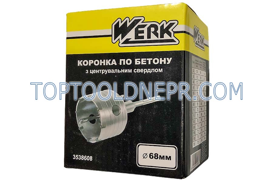 Коронка по бетону 68мм WERK SDS+