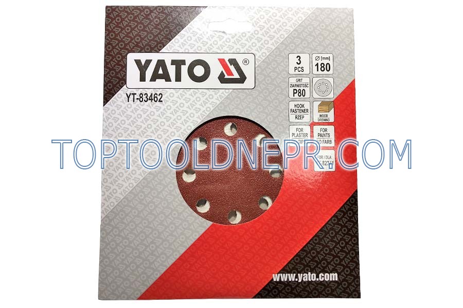 Наждачний папір YATO 180мм. P80 3шт.
