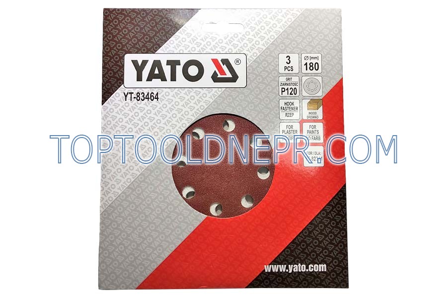Наждачний папір YATO 180мм. P120 3шт.