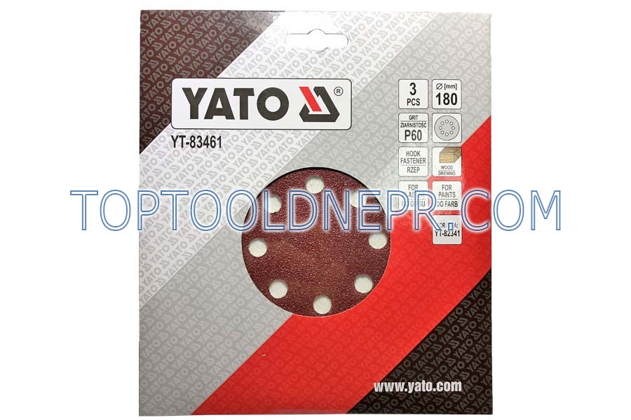 Наждачний папір YATO 180 мм. P60 3шт.