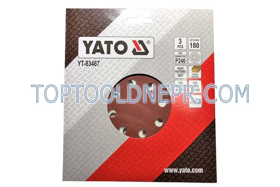 Наждачний папір YATO 180мм. P240 3шт.