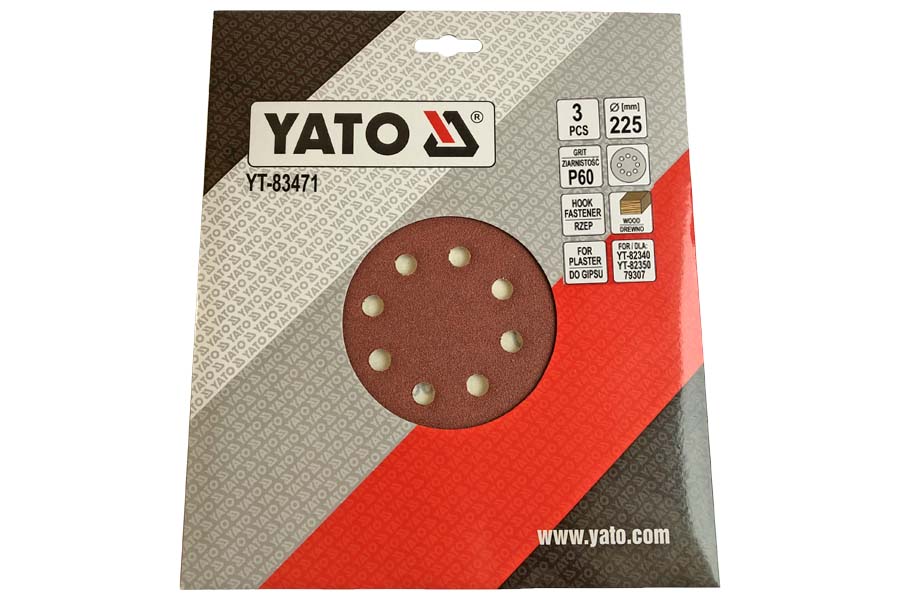 Наждачний папір YATO 225 мм. P60 3шт.