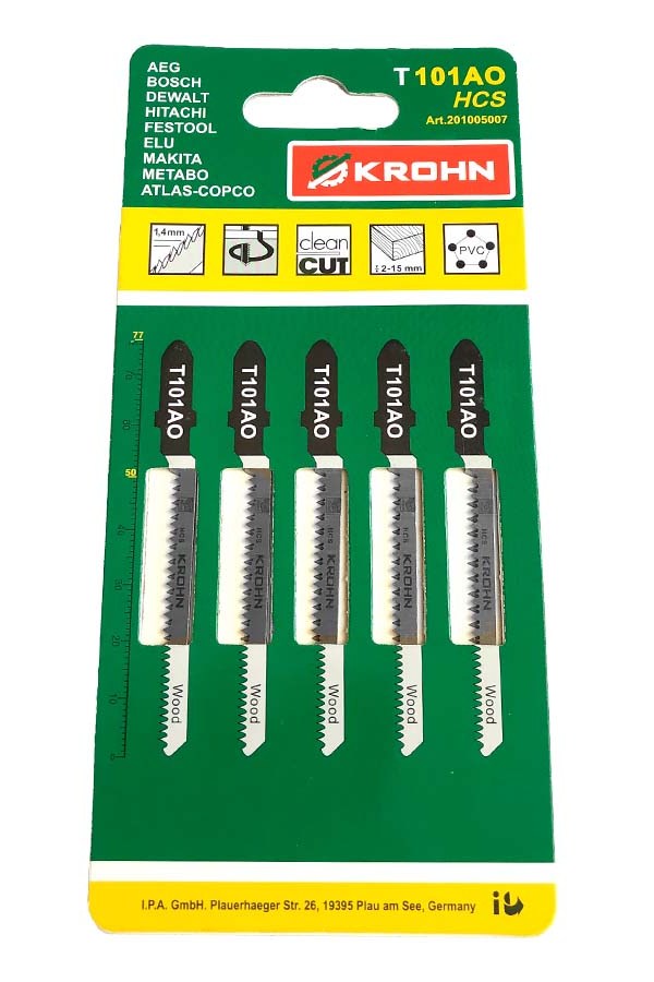 Пилки для лобзика KROHN 101AO 5 шт. для дерева