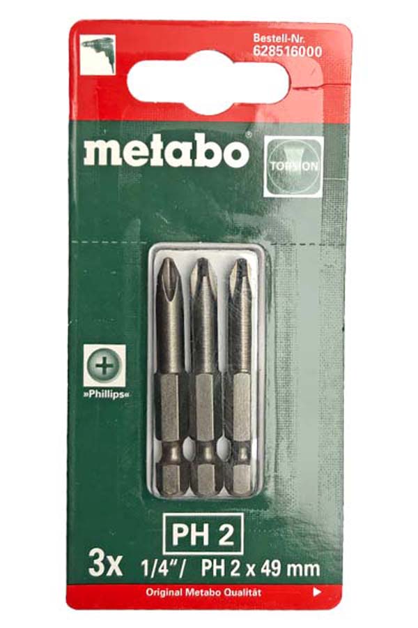 Набір біт Metabo PH2 49мм. Torsion 3шт