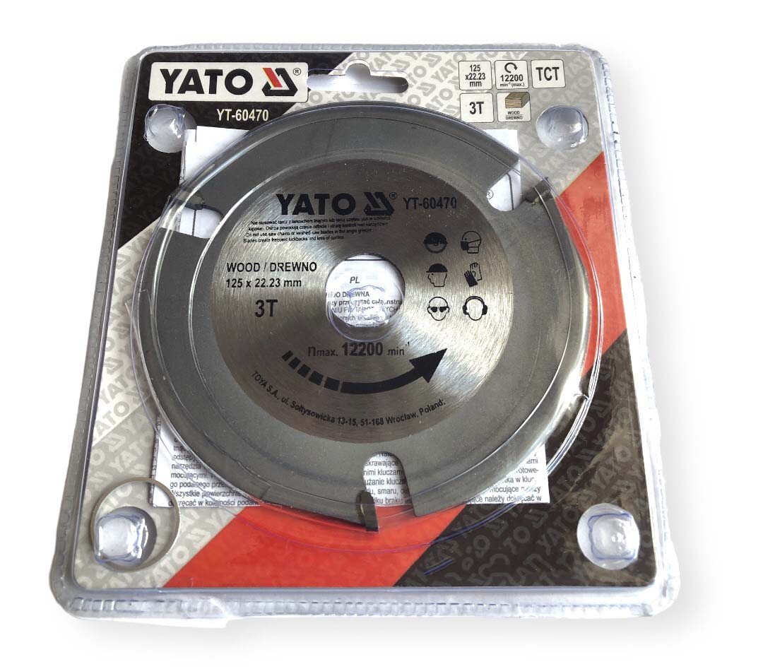 Пиляльний диск для дерева на болгарку YATO 125 мм. 3зуба 22,23 мм.
