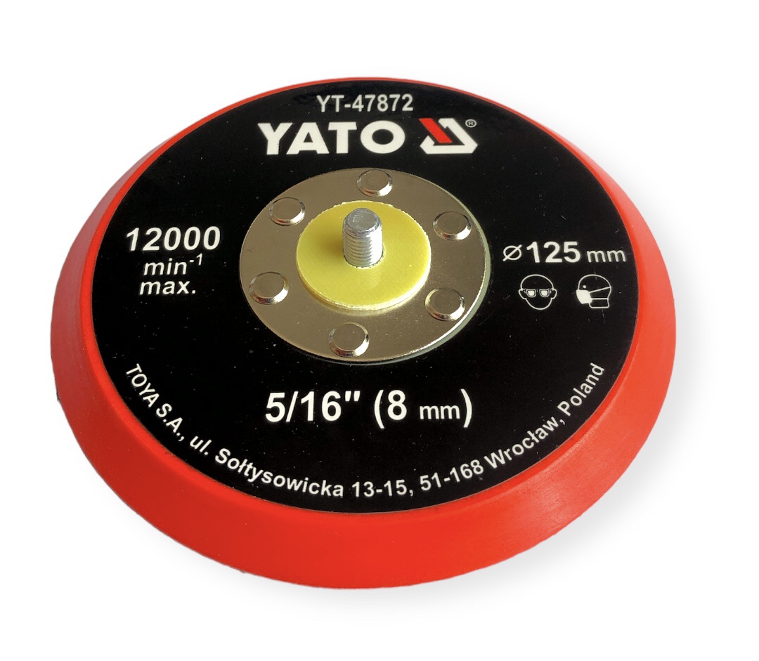 Підошва шліфувальна YATO 125 мм. болт 8 мм.