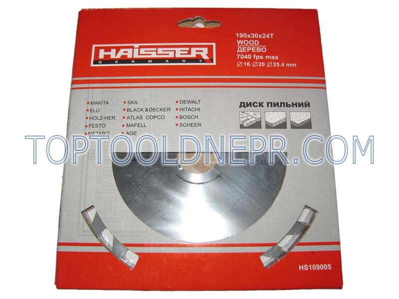 Пиляльний диск HAISSER 190х30х24зубов