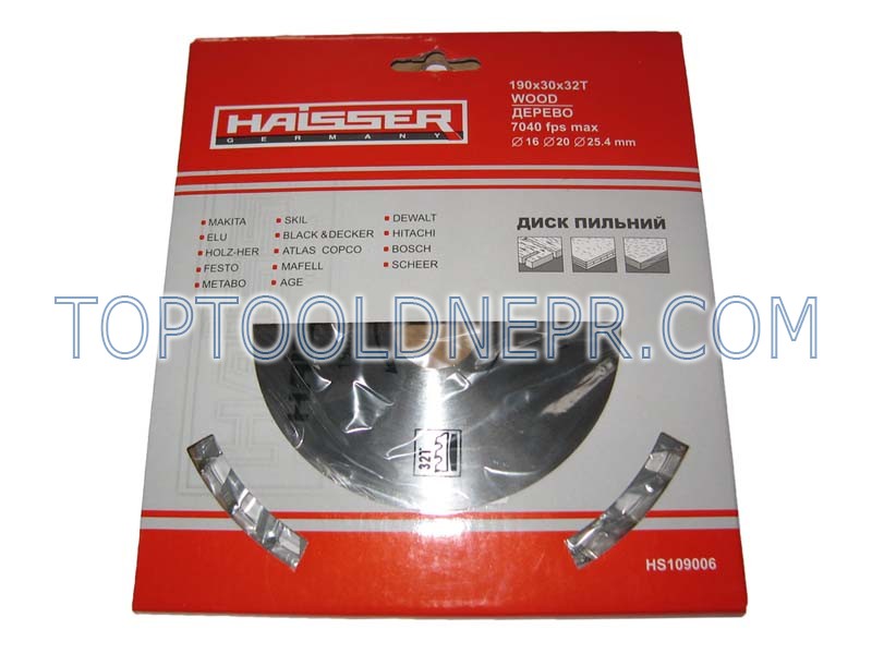 Пиляльний диск HAISSER 190х30х32зубов