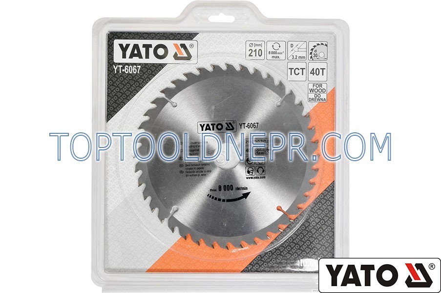 Пиляльний диск YATO, 210х30х3,2x2,2мм