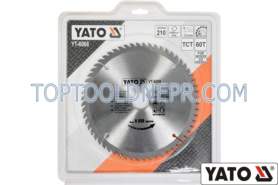 Пиляльний диск YATO, 210х30х3,2x2,2мм, 60 зубів