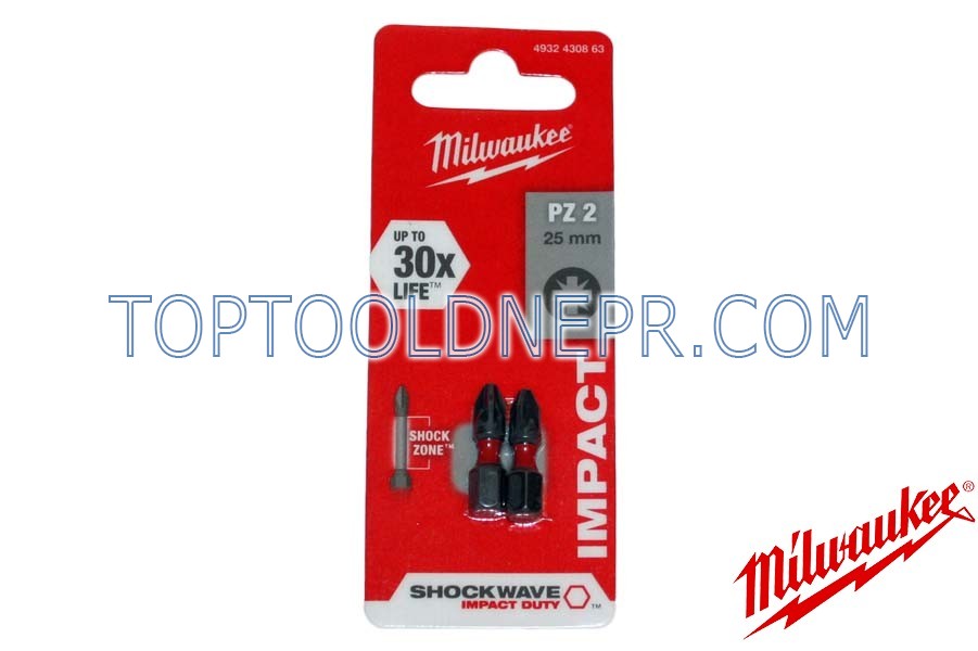 Біта Milwaukee PZ2 25мм 2шт