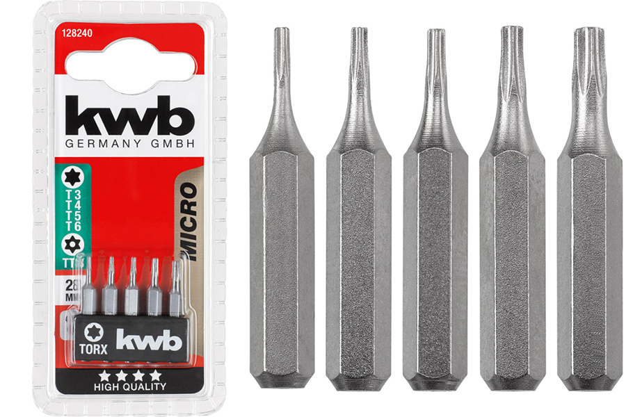 Набір мікроби TORX 3,4,5,6,8 /28 мм, 5шт, KWB