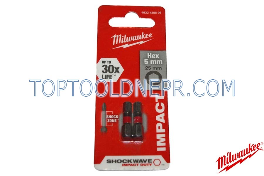 Біта Milwaukee HEX5 25мм 2шт 4932430896