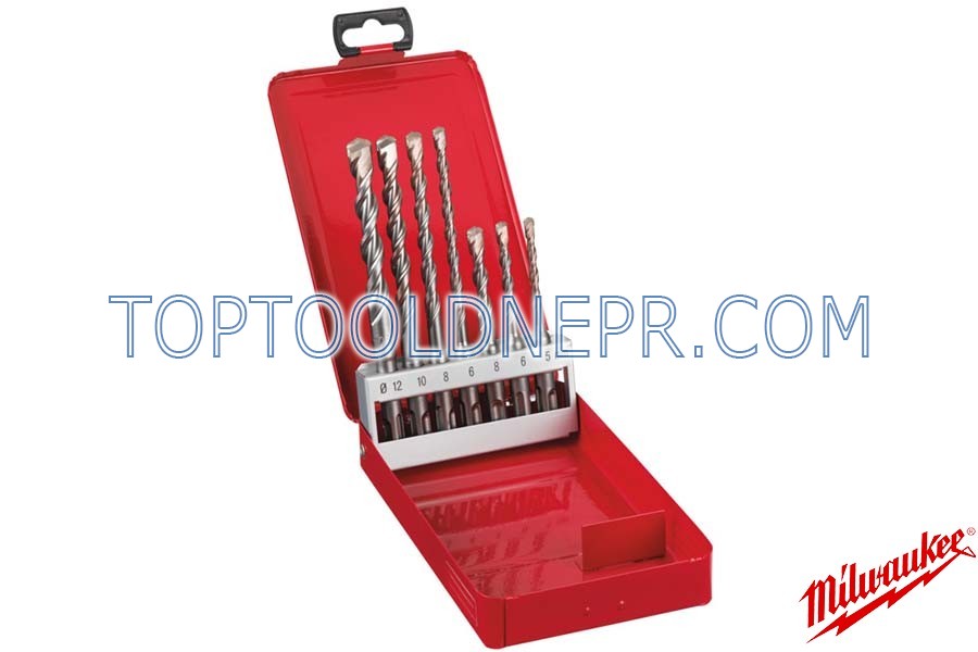 Набір буров Milwaukee SDS+ 7шт 5,6,8х110, 6,8,10,12х160