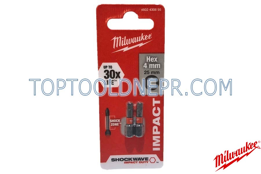 Бита Milwaukee HEX4 25мм 2шт