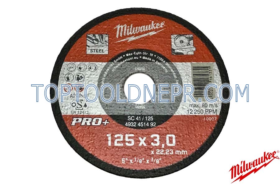 Диск відрізний по металу Milwaukee PRO+ 125x3x22.2 мм 4932451492