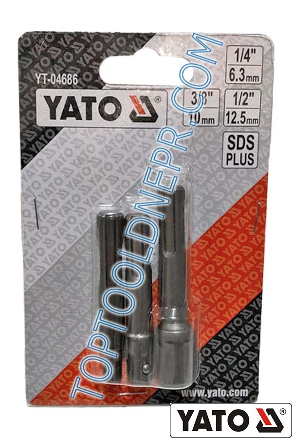Набір перехідників SDS+ YATO 1/4", 3/8", 1/2" 3 шт (YT-04686)